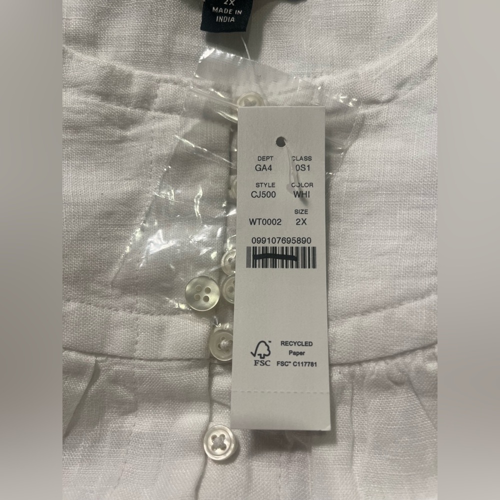 J.Crew Gathered popover dress in linen - Picture 8 of 9